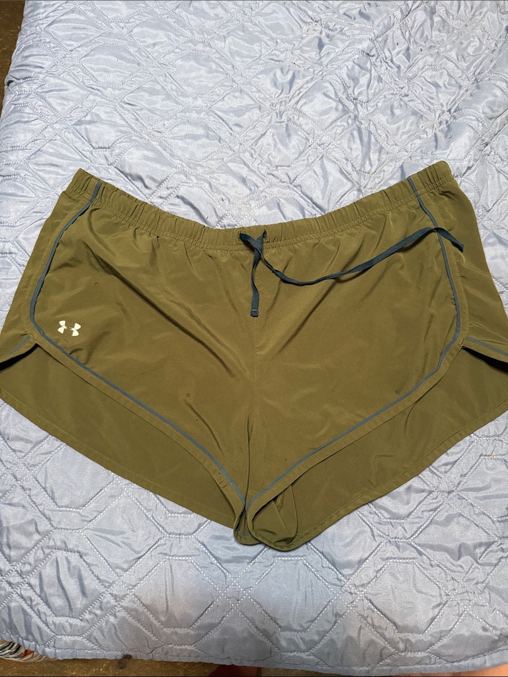 Under Armour Olive Green Women's Athletic Shorts with Dark Trim